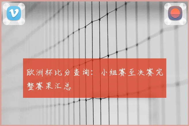 欧洲杯比分查询：小组赛至决赛完整赛果汇总